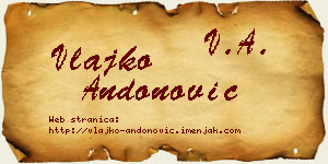 Vlajko Andonović vizit kartica